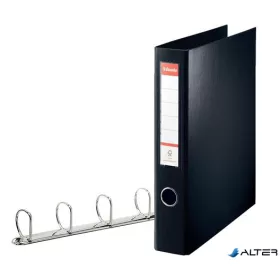   Gyűrűs könyv, 4 gyűrű, D alakú, 60 mm, A4 maxi, PP, ESSELTE "Jumbo Vivida", fekete