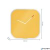 Falióra, üveg, négyzet alakú, 30x30 cm, LEITZ "Cosy", melegsárga