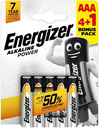 Elem, AAA mikro, 4+1 db, ENERGIZER "Alkaline Power"