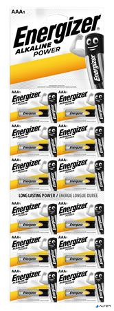 Elem, AAA mikro, 12 db, egyesével téphető, ENERGIZER "Alkaline Power Kartella"