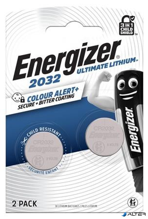 Gombelem, CR2032, 2 db, színjelző, ENERGIZER "Ultimate Lithium Performance"