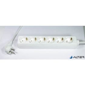 Elosztósor, 6 csatlakozóaljzat, 1,5 m kábelhosszúság