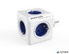Elosztó, 5 aljzat, ALLOCACOC "PowerCube Original DE", fehér-kék