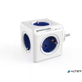   Elosztó, 5 aljzat, ALLOCACOC "PowerCube Original DE", fehér-kék