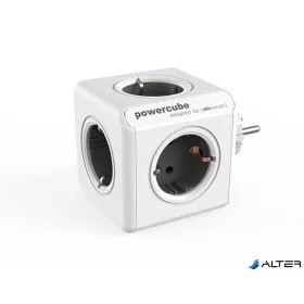   Elosztó, 5 aljzat, ALLOCACOC "PowerCube Original DE", fehér-szürke