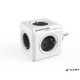 Elosztó, 5 aljzat, ALLOCACOC "PowerCube Original DE", fehér-szürke