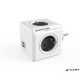 Elosztó, 4 aljzat, 2 USB csatlakozó, ALLOCACOC "PowerCube Original USB DE", fehér-szürke
