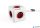 Elosztó, 5 aljzat, 1 rögzítő elem, 1,5 m kábelhosszúság, ALLOCACOC 'PowerCube Extended DE', fehér-piros