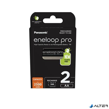 Tölthető elem, AA ceruza, 2x2500 mAh Ni-MH, PANASONIC "Eneloop Pro"