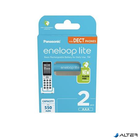 Tölthető elem, AAA mikro, 2x550 mAh Ni-MH, PANASONIC "Eneloop Lite"