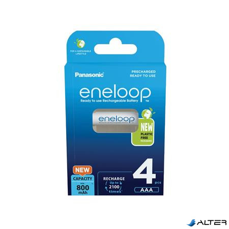 Tölthető elem, AAA mikro, 4x800 mAh Ni-MH, PANASONIC "Eneloop"