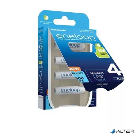 Tölthető elem, AAA mikro, 4x800 mAh Ni-MH, PANASONIC 'Eneloop'
