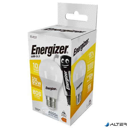 LED izzó, E27, normál gömb, 8,8W (60W), 806lm, 4000K, ENERGIZER