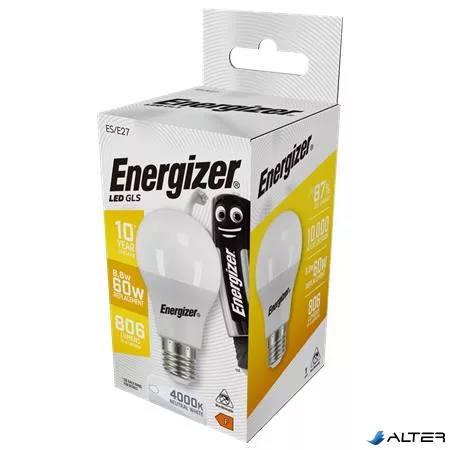 LED izzó, E27, normál gömb, 8,8W (60W), 806lm, 4000K, ENERGIZER