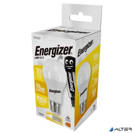 LED izzó, E27, normál gömb, 11,1W (75W), 1055lm, 3000K, ENERGIZER