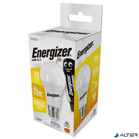 LED izzó, E27, normál gömb, 11,1W (75W), 1055lm, 4000K, ENERGIZER