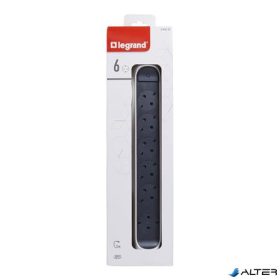   Elosztósor, 6 csatlakozóaljzat, 3 m kábelhosszúság, forgatható, LEGRAND 'Premium', fehér