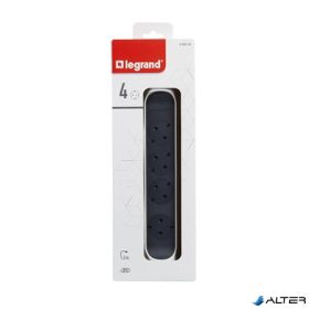   Elosztósor, 4 csatlakozóaljzat, 3 m kábelhosszúság, LEGRAND 'Premium', fehér