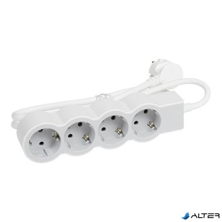 Elosztósor, 4 csatlakozóaljzat, 1,5 m kábelhosszúság, LEGRAND "Standard", fehér-szürke