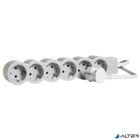 Elosztósor, 6 csatlakozóaljzat, 3 m kábelhosszúság, LEGRAND 'Standard', fehér-szürke