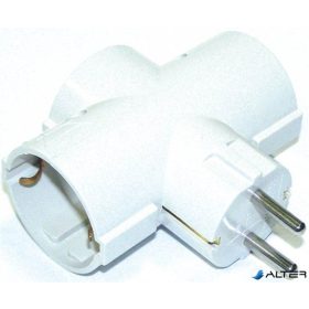 Átalakító, 3 csatlakozóaljzat, földelt