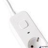 Elosztósor, 3 aljzat, 1,5 m, USB, kapcsolóval, ENTAC, fehér