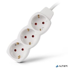 Elosztósor, 3 aljzat, 1,5 m, ENTAC, fehér