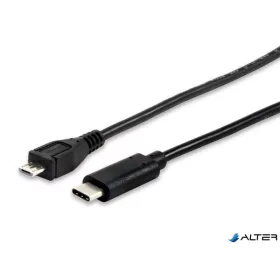 Átalakító kábel, USB-C-USB MicroB 2.0, 1m, EQUIP