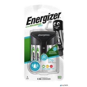   Elemtöltő, AA ceruza/AAA mikro, 4x2000 mAh AA (előtöltött), kijelzővel, ENERGIZER 'Pro'