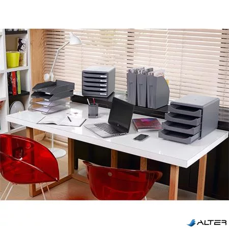 Irattálca, műanyag, A4+, EXACOMPTA "Office", áttetsző szürke