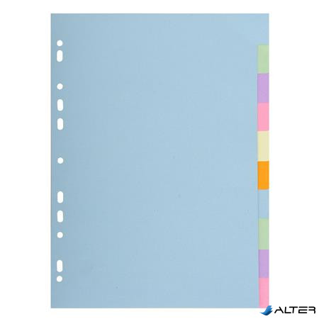 Regiszter, karton, A4, 10 részes, EXACOMPTA, pasztell színek