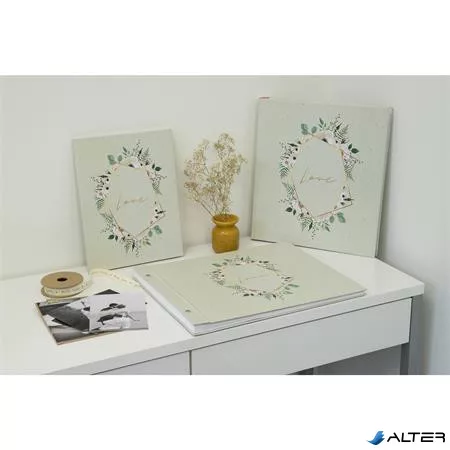 Fotóalbum, csavarozott gerincű, 29x32 cm, 30 lap, EXACOMPTA "CHAMPETRE", fehér