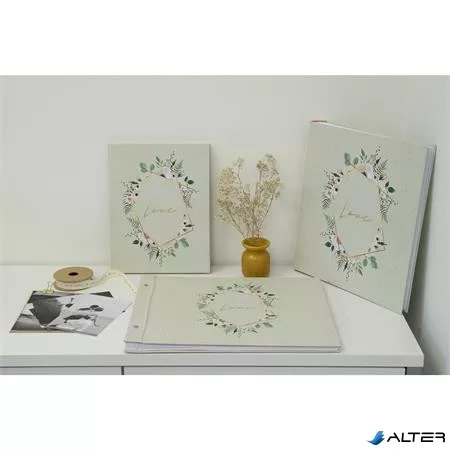 Fotóalbum, csavarozott gerincű, 29x32 cm, 30 lap, EXACOMPTA "CHAMPETRE", fehér
