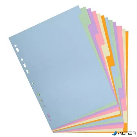 Regiszter, karton, A4, 12 részes, EXACOMPTA, pasztell színek