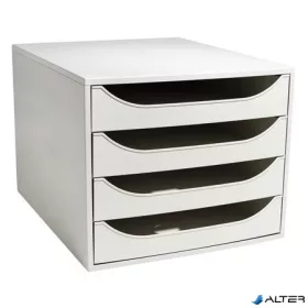   Irattároló, műanyag, 4 fiókos, EXACOMPTA "Ecobox Office", szürke-szürke