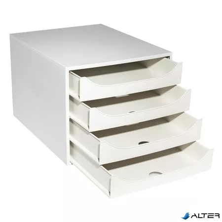 Irattároló, műanyag, 4 fiókos, EXACOMPTA "Ecobox Office", szürke-szürke