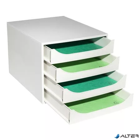 Irattároló, műanyag, 4 fiókos, EXACOMPTA "Ecobox Office", szürke-szürke