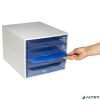 Irattároló, műanyag, 4 fiókos, EXACOMPTA "Ecobox Linicolor", jégkék