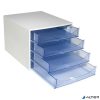 Irattároló, műanyag, 4 fiókos, EXACOMPTA "Ecobox Linicolor", jégkék