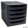 Irattároló, műanyag, 5 fiókos, EXACOMPTA "Ecobox ExoBlack", fekete