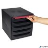 Irattároló, műanyag, 5 fiókos, EXACOMPTA "Ecobox ExoBlack", fekete