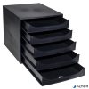 Irattároló, műanyag, 5 fiókos, EXACOMPTA "Ecobox ExoBlack", fekete