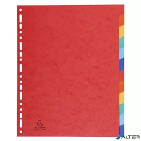 Regiszter, karton, A4+, 12 részes, EXACOMPTA, színes