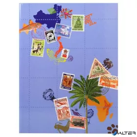   Album, bélyeggyűjtő, 17x22,5 cm, 8 lap, EXACOMPTA "Globe Trotter", vegyes színek