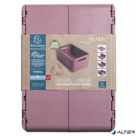 Tárolódoboz, A4+, összecsukható, EXACOMPTA 'Skandi', rózsaszín