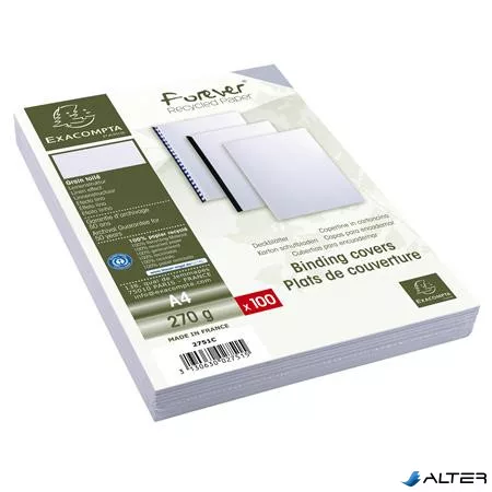 Hátlap, A4, 270 g, vászon hatású, karton, EXACOMPTA, fehér