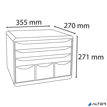 Irattároló, műanyag, 6 fiókos, EXACOMPTA 'Store-Box Maxi Iderama®'
