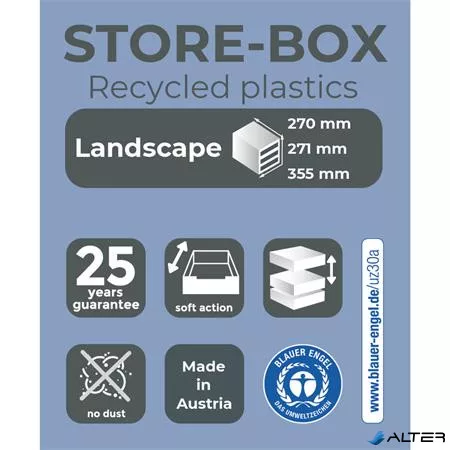 Irattároló, műanyag, 5 fiókos, EXACOMPTA 'BIigBox Glossy', fekete-fehér