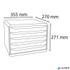 Irattároló, műanyag, 5 fiókos, EXACOMPTA "Big-Box Plus Horizon Iderama"