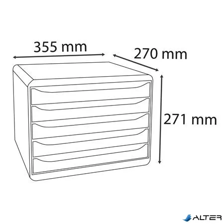 Irattároló, műanyag, 5 fiókos, EXACOMPTA 'Big-Box Plus Horizon Iderama'